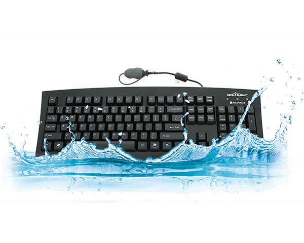 keyboard immersed in water